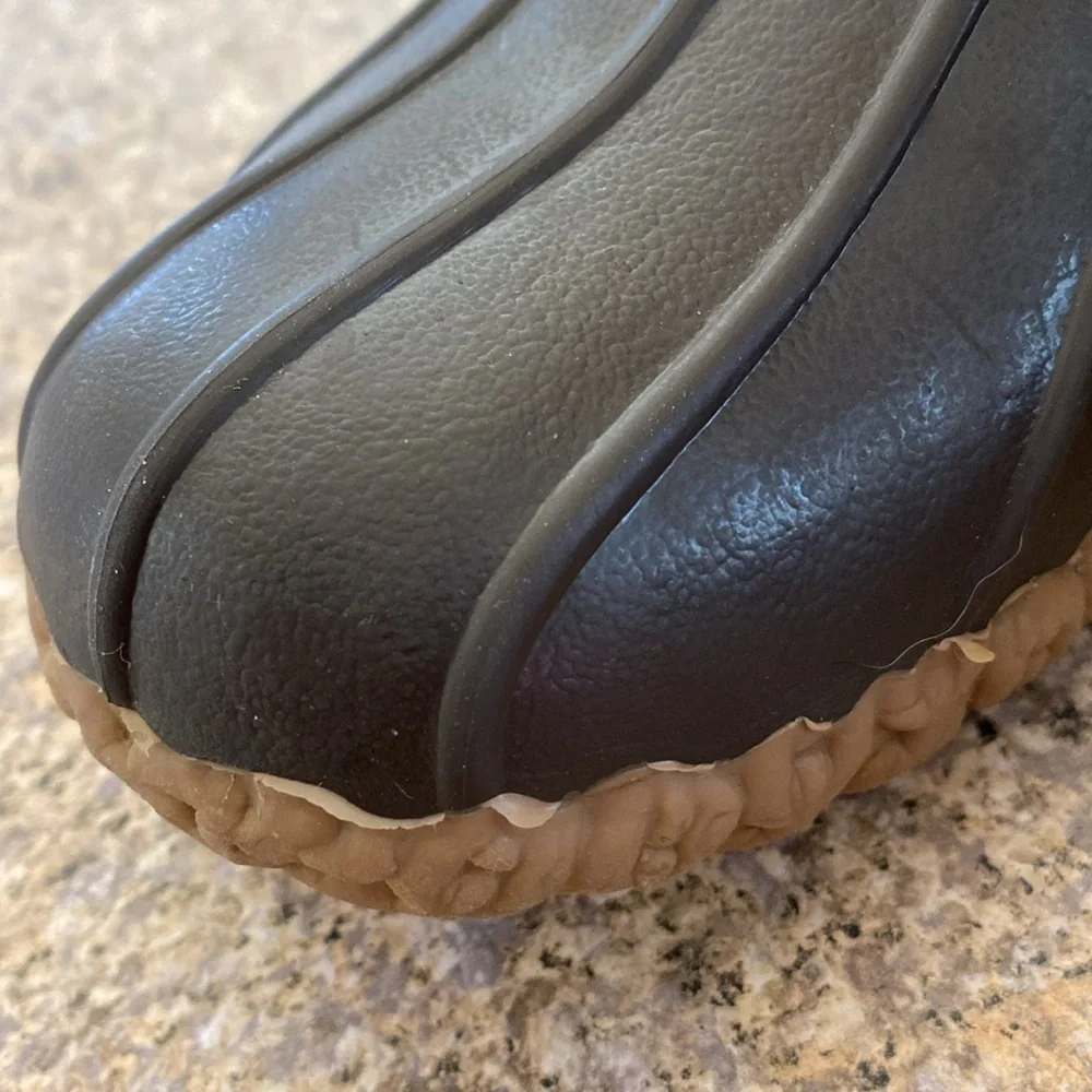 L.L. Bean Lined Upper Rubber Leather  Boots 6M CM Low Duck Boots -No Innersoles
